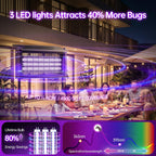Cortador de mosquitos alimentado por energía solar, matador de insectos exterior de 4500V con panel solar de 15W, zapper eléctrico inalámbrico impermeable – lámpara recargable para matar mosquitos...