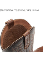 SUREWAY Botas vaqueras para hombre, botas occidentales de punta cuadrada para5