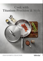 Titanium Pans for cooking, 8+10+12 Inch Titanium Hammered Pro pan with Lid PFAS/2