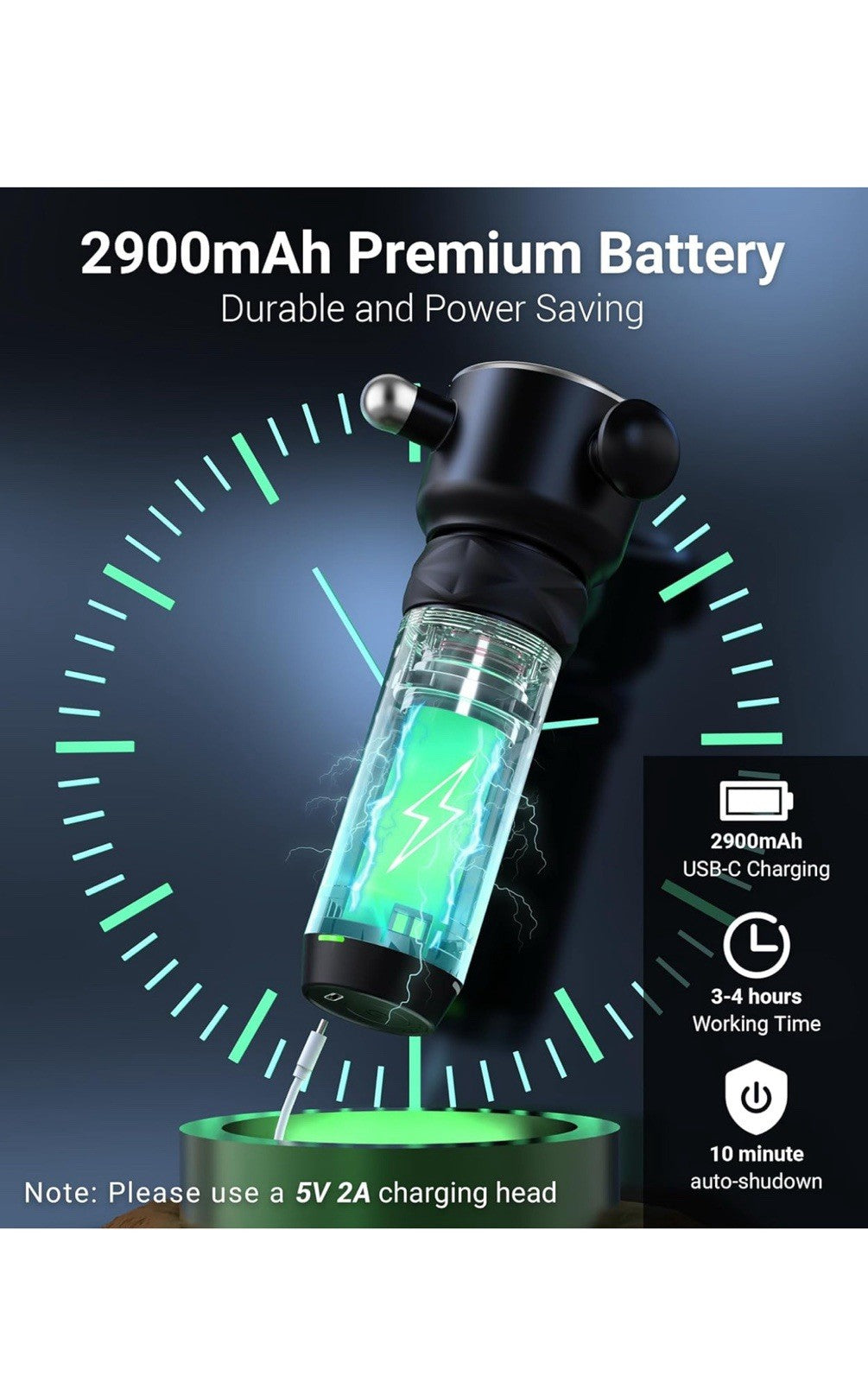 HYAKO R1 - Masajeador muscular vibratorio de tejido profundo, masajeador de espa3