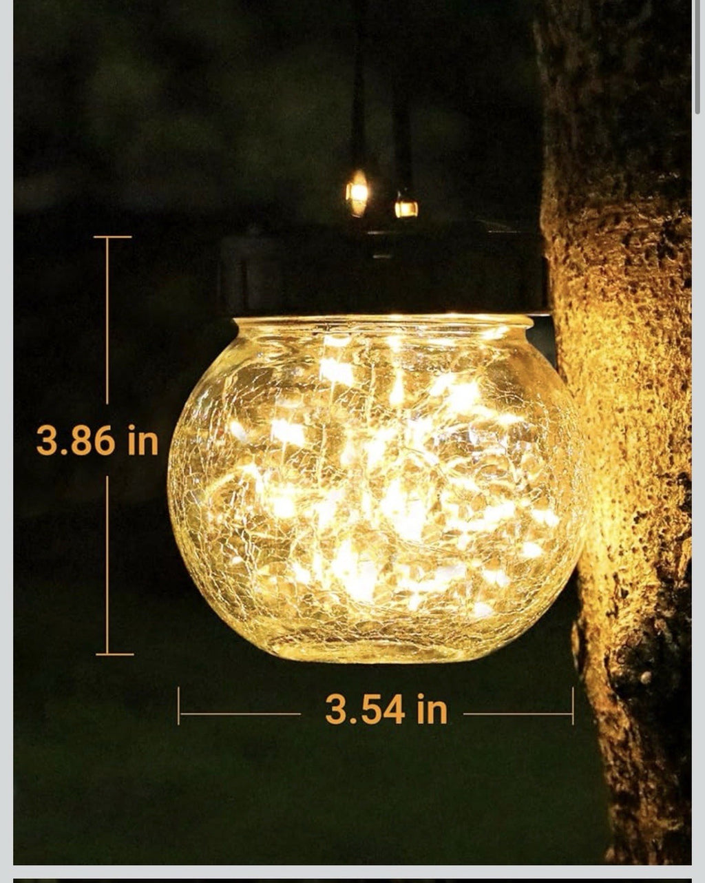 Solar Lights Outdoor Waterproof 12-Pack, Solar Powered Hanging Lantern Cracked G1