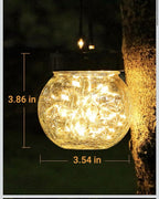 Solar Lights Outdoor Waterproof 12-Pack, Solar Powered Hanging Lantern Cracked G1