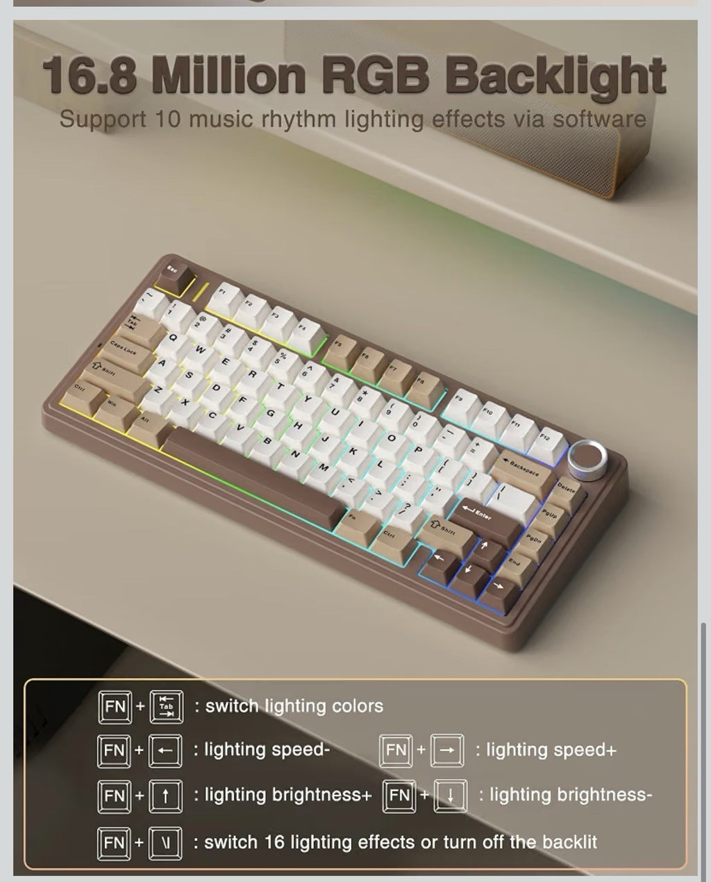 AULA F75 75% Wireless Mechanical Keyboard, Hot Swappable Creamy Keyboard, Pre-5