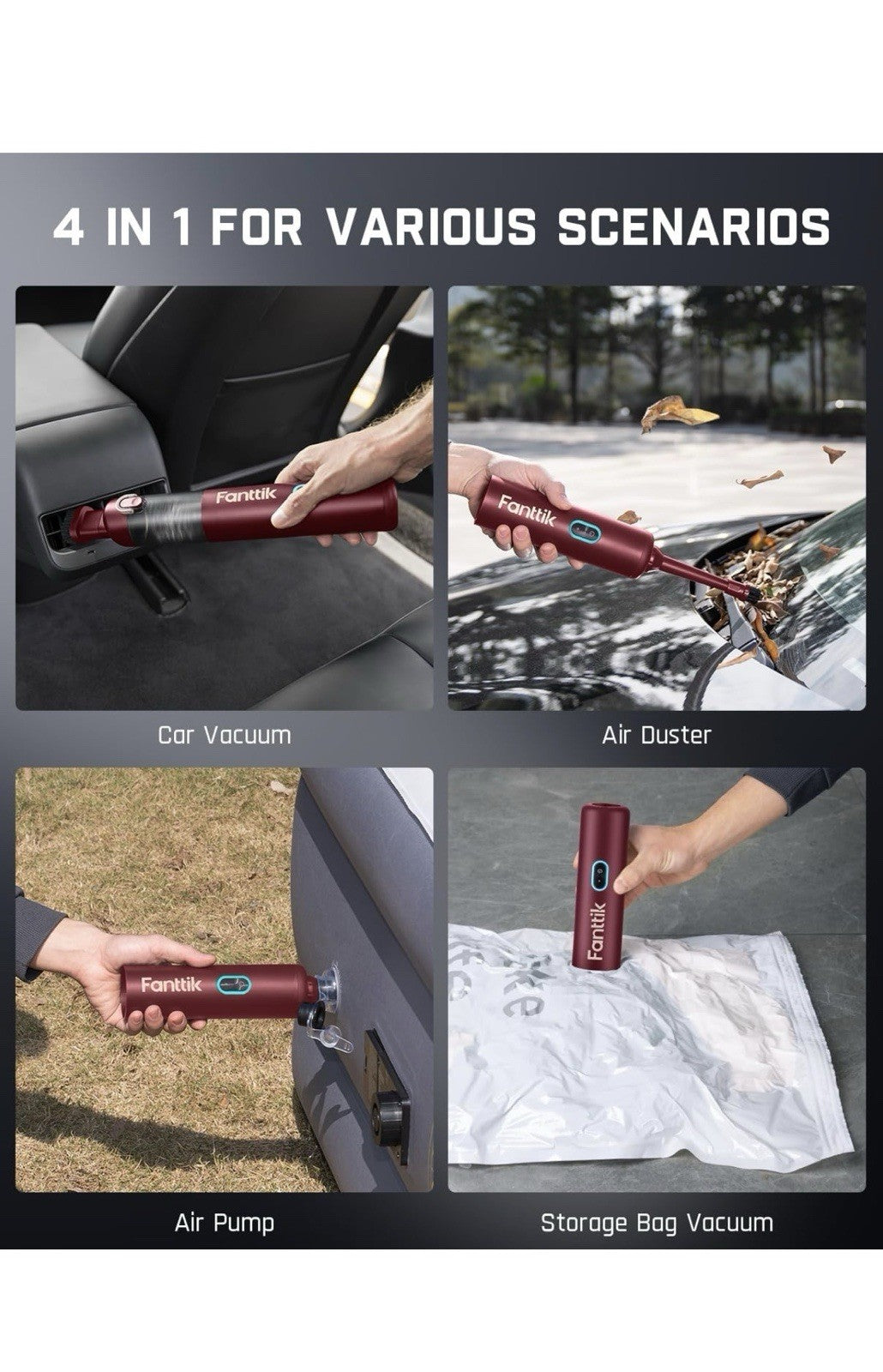 Fanttik Slim V8 APEX - Aspiradora portátil 4 en 1 con potencia de succión d1