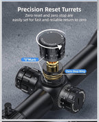 EZshoot FFP Rifle Scope with Zero Stop, MOA Illuminated Reticle, Parallax Ad1