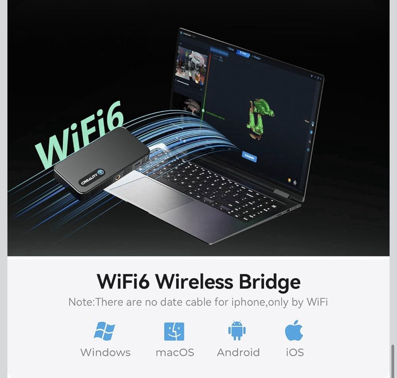 Creality Escáner 3D Ferret Pro para impresión 3D, escaneo 3D inalámbrico de mano4