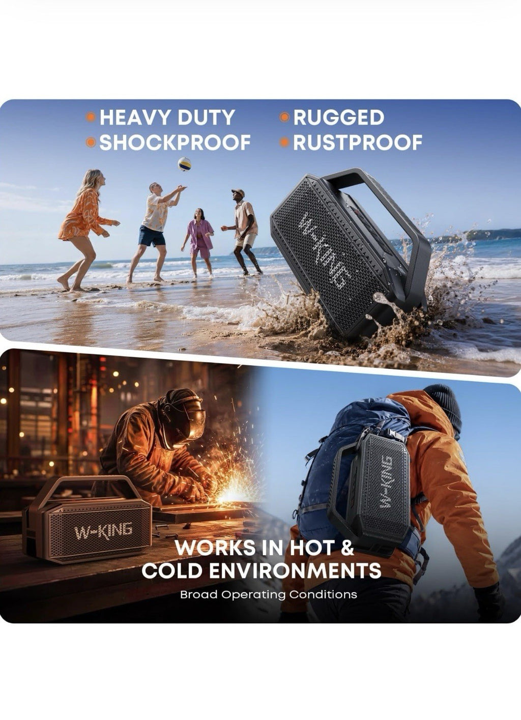 W-KING Bluetooth Speaker, 100W Peak Outdoor Portable Loud Speakers6
