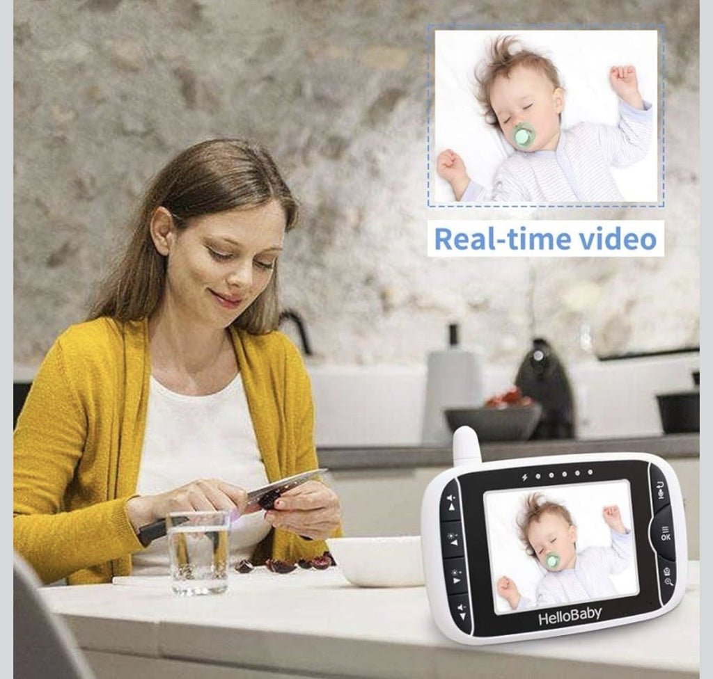 HelloBaby Video Baby Monitor with Remote Camera Pan-Tilt-Zoom, 3.2'' Color5