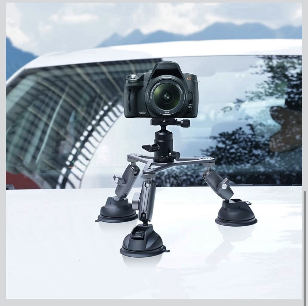 Soporte de montaje para cámara de triple ventosa, trípode resistente para8