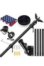 LETSTRY 5FT Flag Pole Kit for Outside House with American Flag & Solar Light,1"0