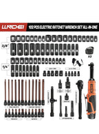 3/8" Extended Reach Cordless Ratchet Set 102Pcs 12V Long Neck2