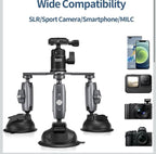 Soporte de montaje para cámara de triple ventosa, trípode resistente para1