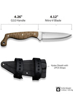 CIVIVI MDRN Hunter - Cuchillo de hoja fija con funda,5