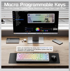 Aula F99 Pro Wireless Silent Mechanical Office Keyboard with Knob Num Pa7