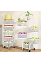 SAYZH Fruit Vegetable Basket for Kitchen, Rotating Storage Rack, 5 Tier Rolling 0