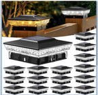 btfarm Luces solares para postes de 4 x 4 para exteriores, paquete de 16 luces0