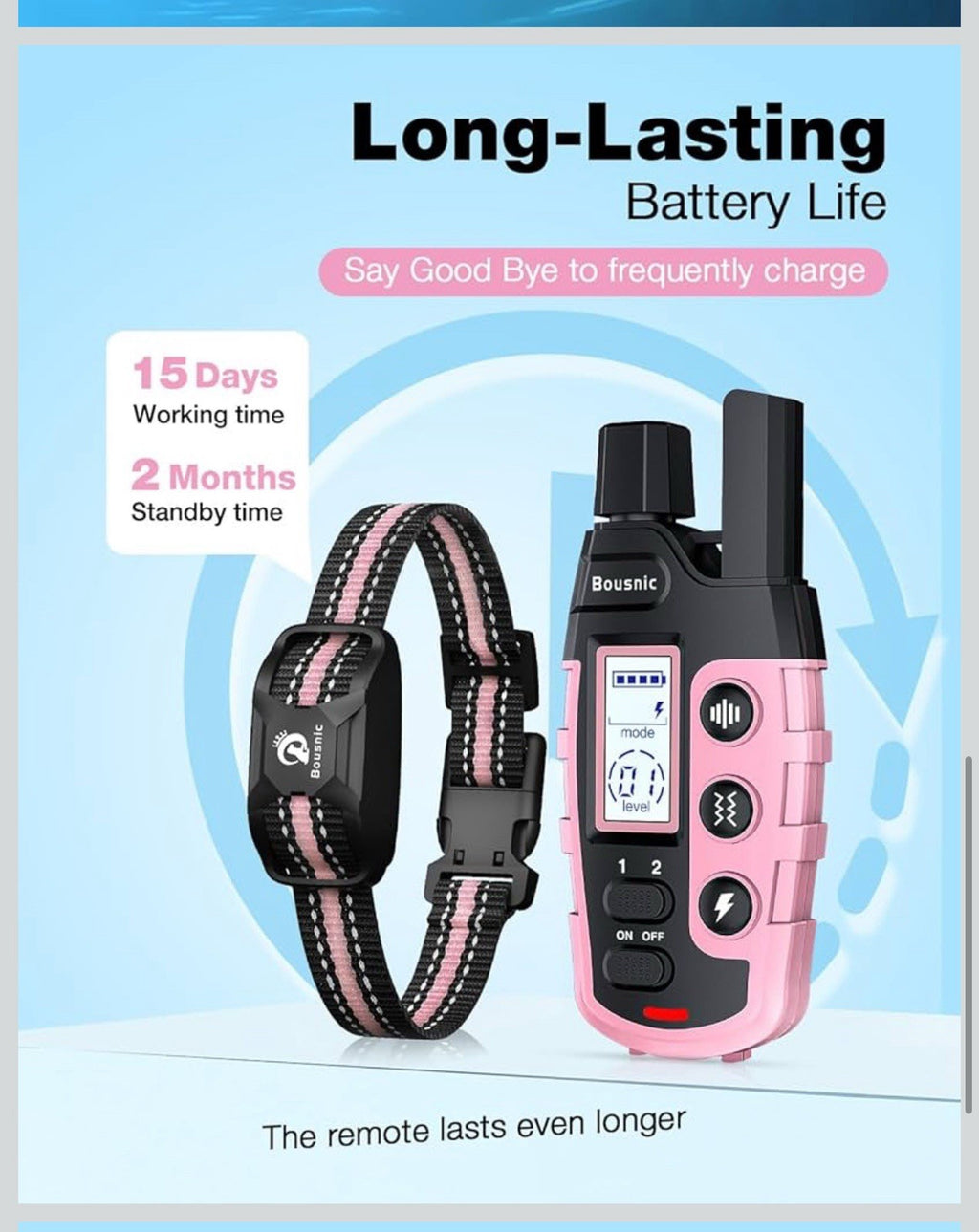 Bousnic Dog Shock Collar - 3300Ft Dog Training Collar with Remote for 5-120lb...3