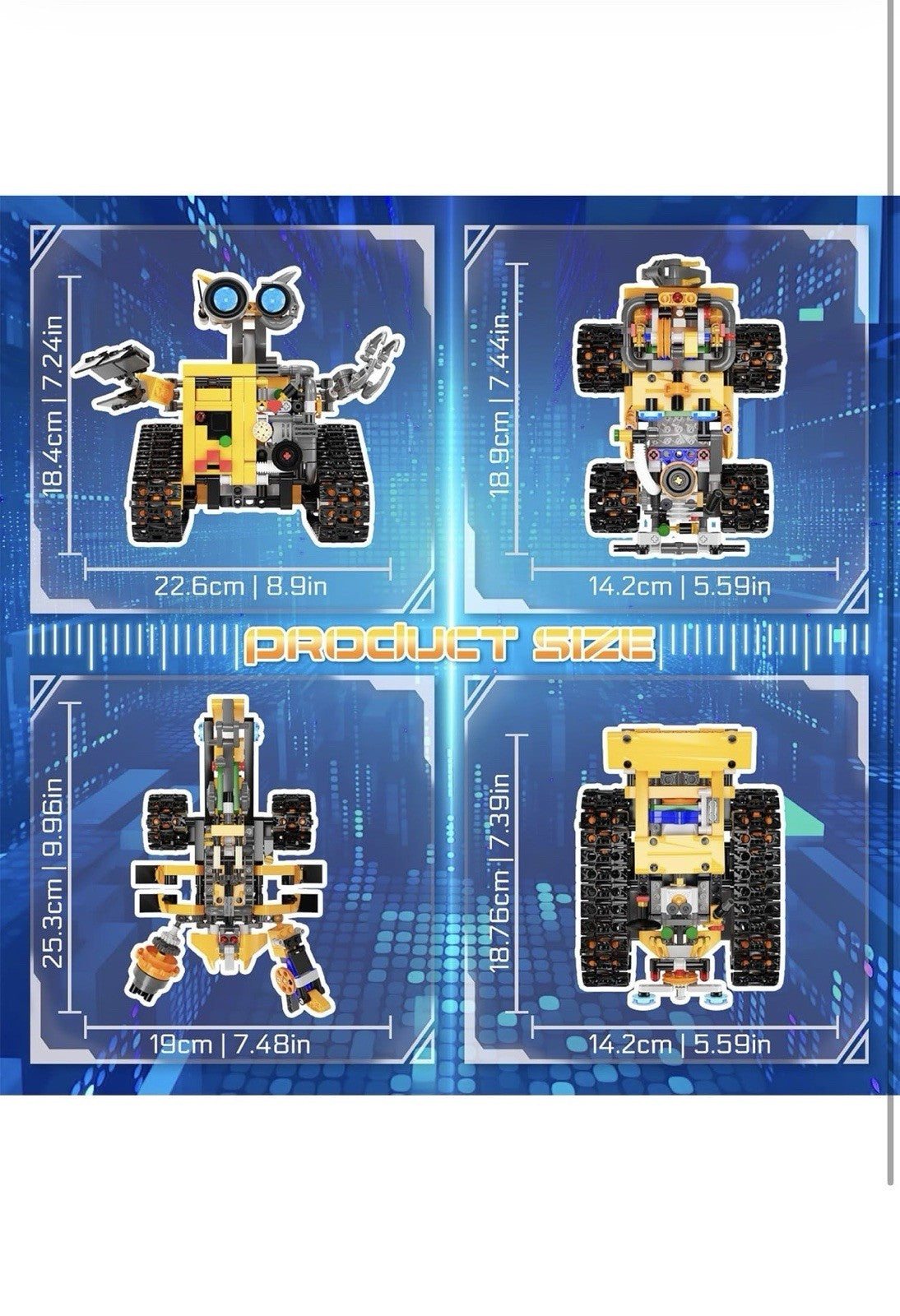 Robot Building Kit for Kids and Adults, 4-in-1 Rechargeable RC Robotics Kit with6