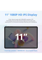 EDUAITAB Android 15 Tablet,11 Inch Tablet 1280X800 FHD Display,Octa-Core,16GB RA4