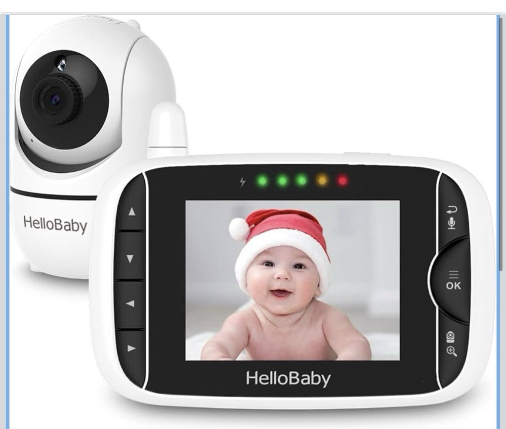 HelloBaby Video Baby Monitor with Remote Camera Pan-Tilt-Zoom, 3.2'' Color0