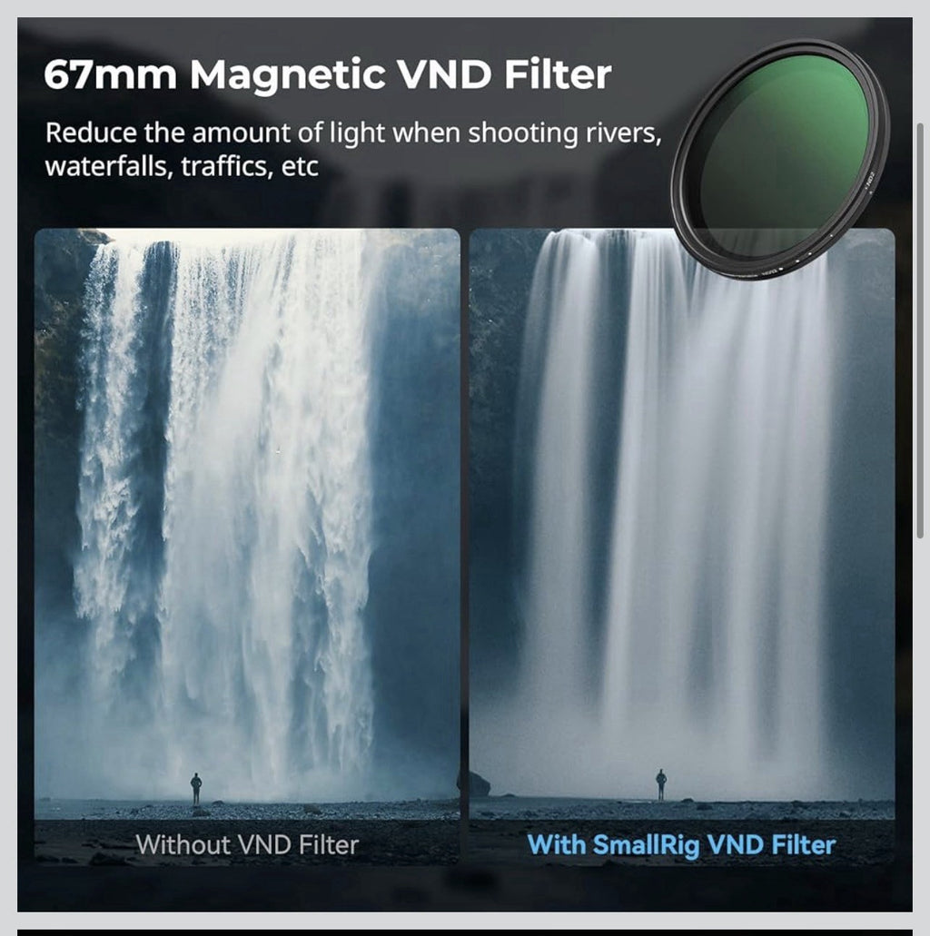 SmallRig 5-in-1 Magnetic 67mm Lens Filter Kit: VND + CPL + Black Mist 1/4 +2