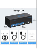 8K@60Hz HDMI Displayport KVM Switch USB 3.0 2 Monitors 2 Computers 4K@120Hz6