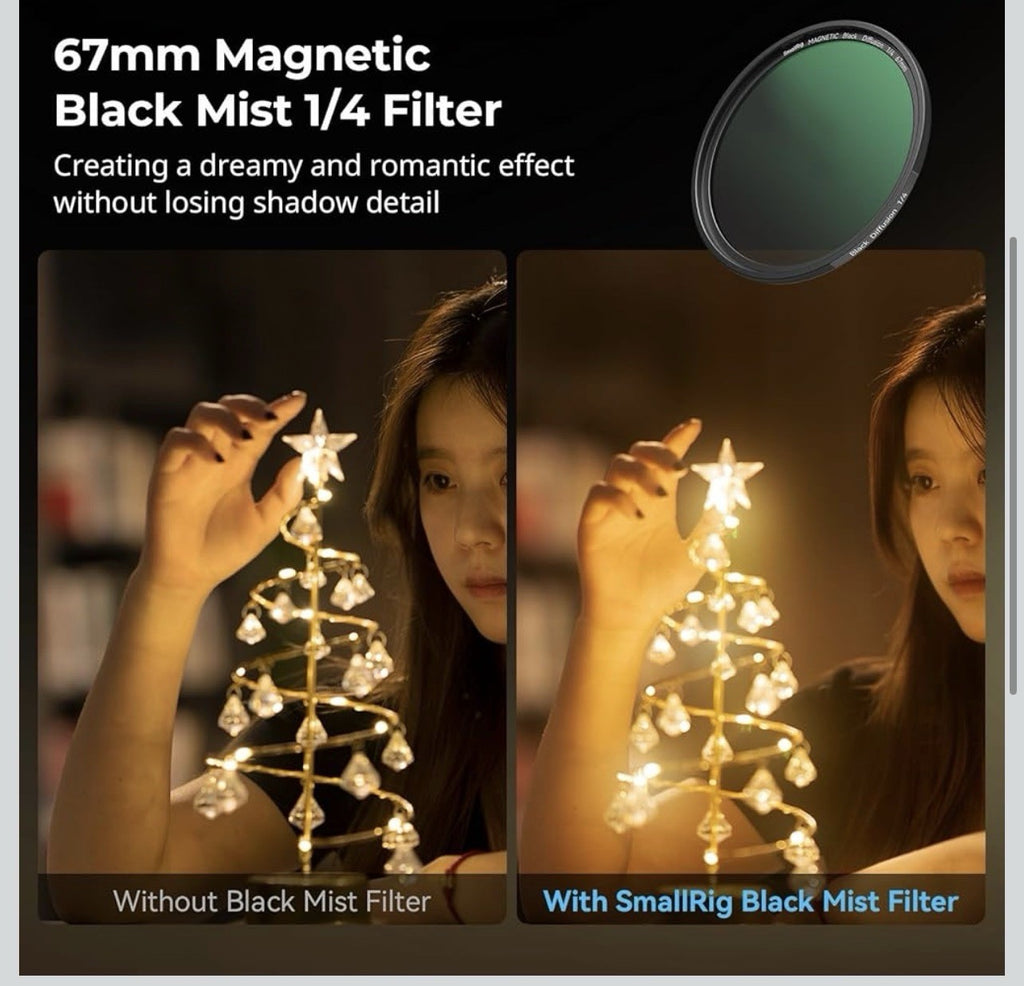 SmallRig 5-in-1 Magnetic 67mm Lens Filter Kit: VND + CPL + Black Mist 1/4 +4