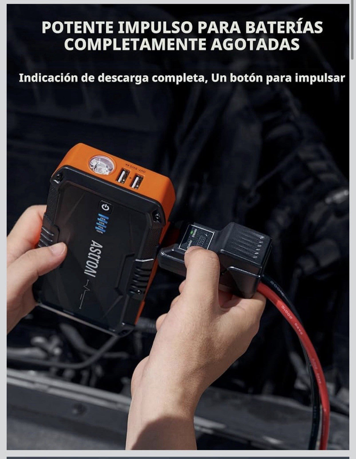 AstroAI Arrancador de batería de coche S8, batería de arranque de coche de 15002