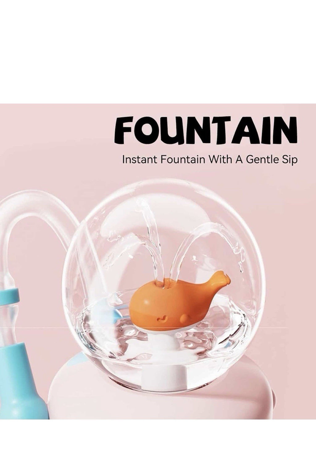 Stainless Steel Whale Fountain Tumbler with Handle, Drinking Cup with Whale Squi3