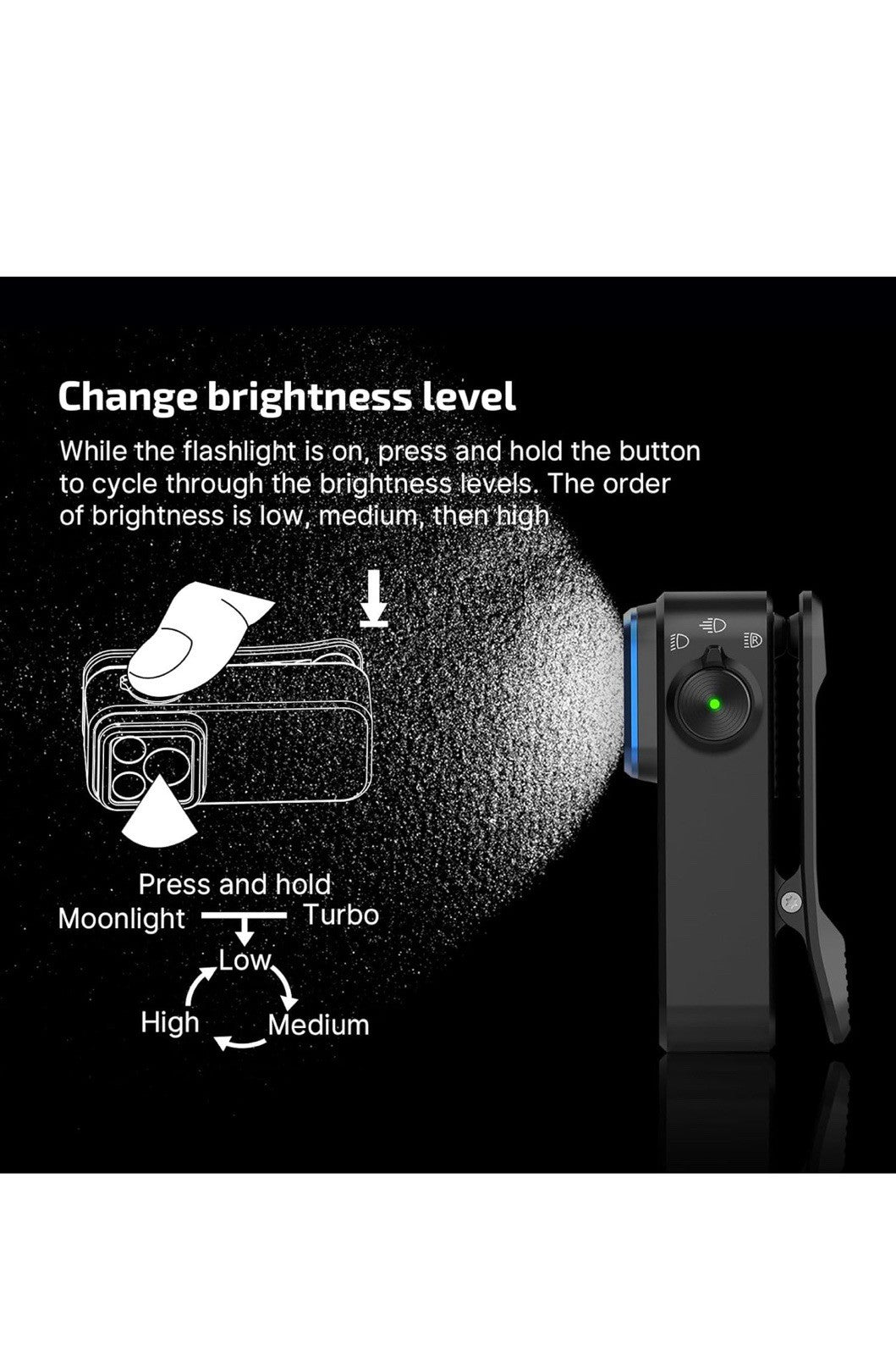 OLIGHT Oclip Pro EDC Flashlight Clip-On Light, Rechargeable 500 Lumens with Thre4