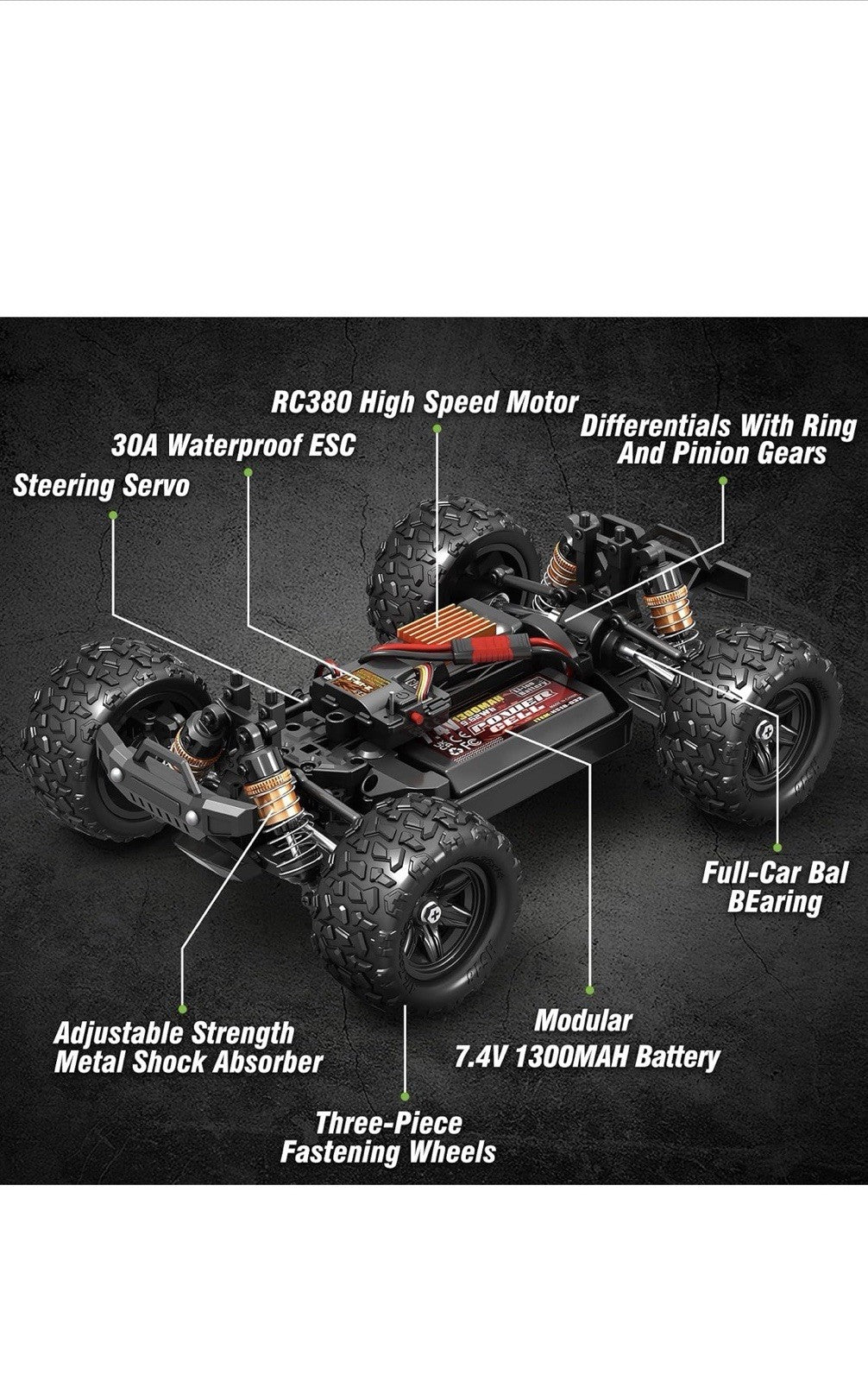 1:18 All Terrain RC Car, 4WD Off-Road Remote Control Car (HS18-05) Green+purple5