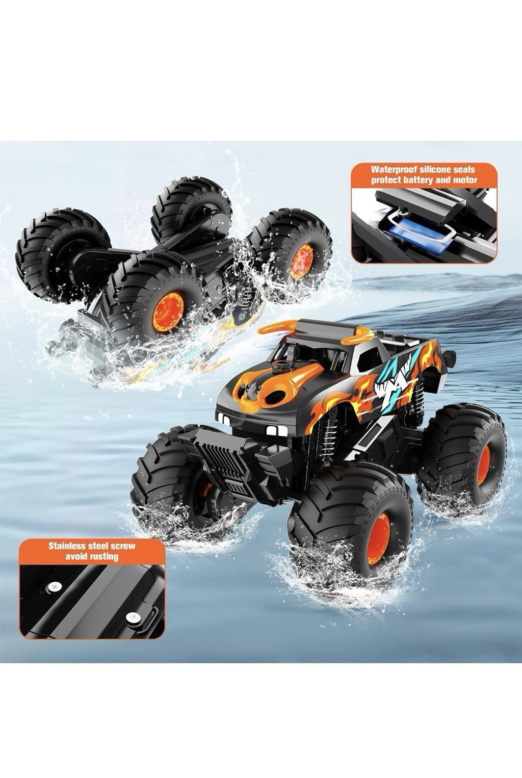 Remote Control Car Monster Truck Toys,4WD Waterproof Off-Road RC Cars for All...5