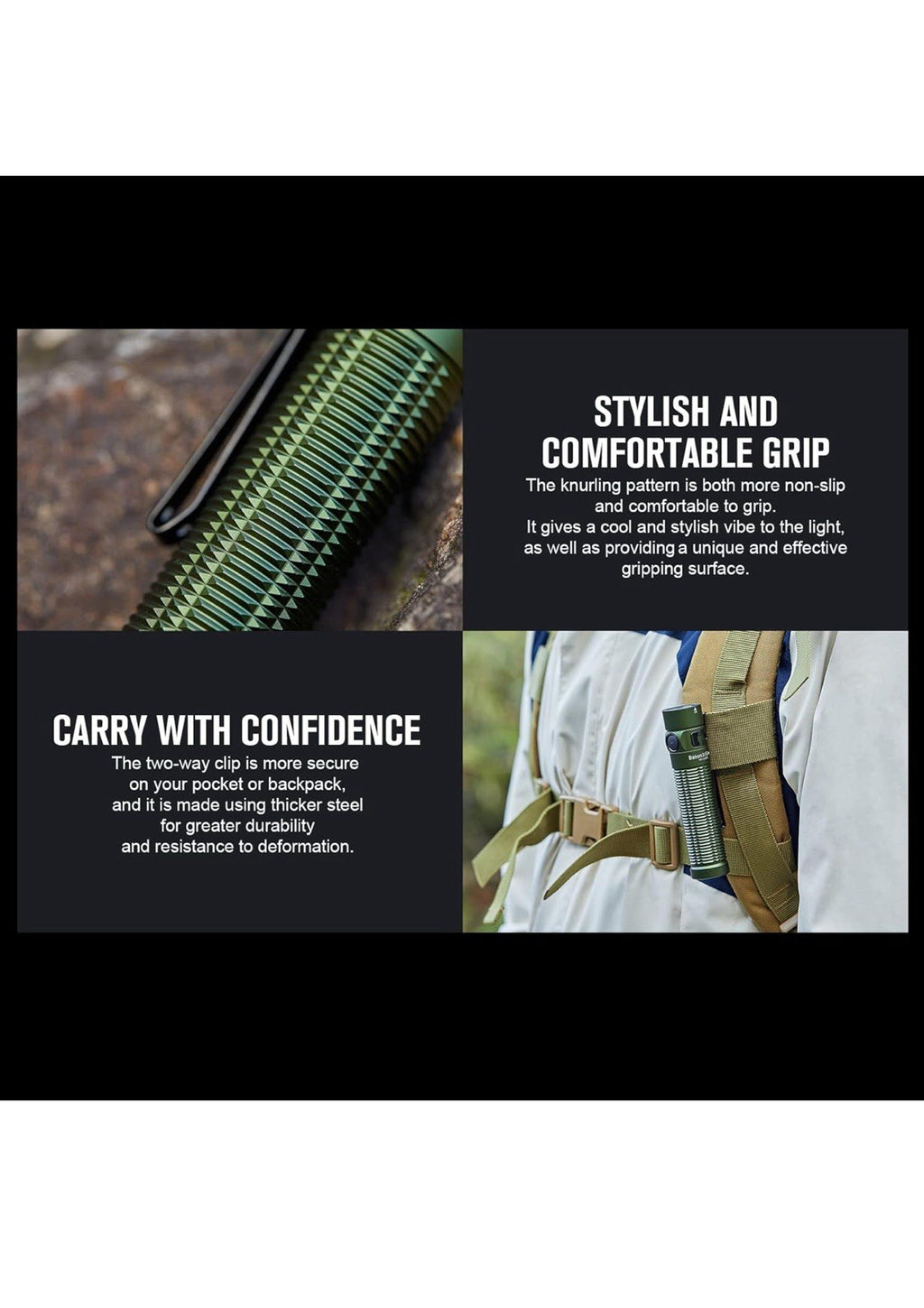 Baton3 Pro Max 2500 Lumens Rechargeable Compact EDC Flashlights with Safety Prox7