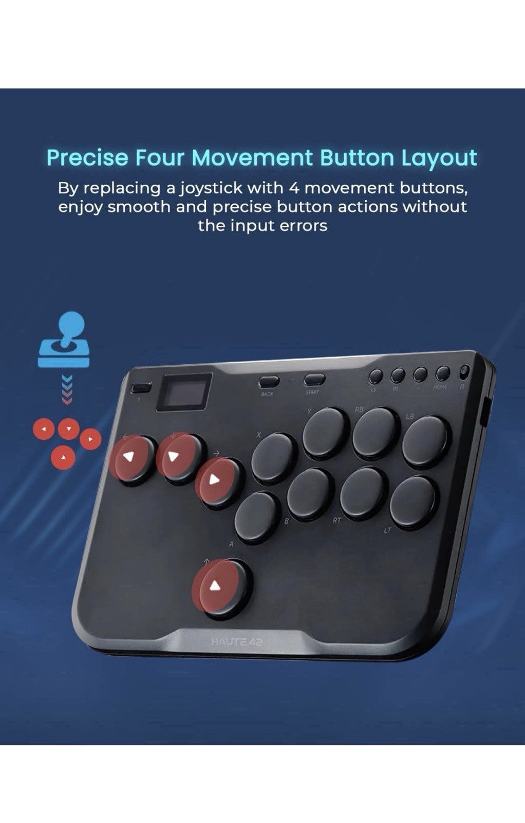 JZW-Shop Haute42 Arcade Stick P12, All-Button Arcade Controller for Switch, PC,2