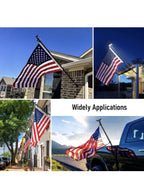LETSTRY 5FT Flag Pole Kit for Outside House with American Flag & Solar Light,1"5