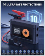 6000A 160PSI 8-in-1 Car Jump Starter with Air Compressor & Air Blower Supports6