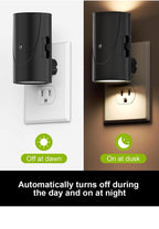 Luz nocturna enchufable, sensor de anochecer a amanecer, brillo ajustable (0-101