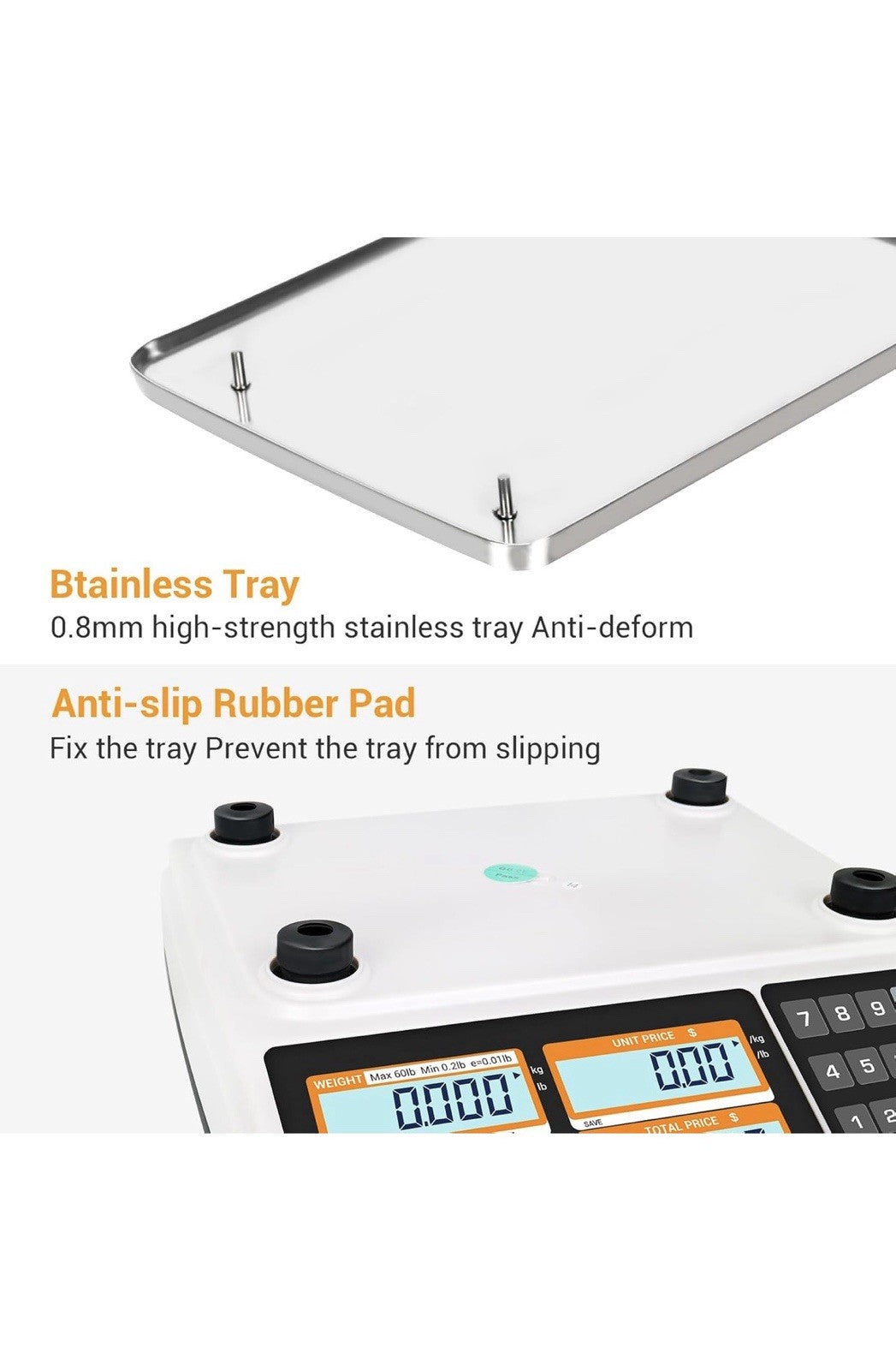 Price Computing Scale NTEP Certified for Legal Trade Rechargeable, Commercial...6