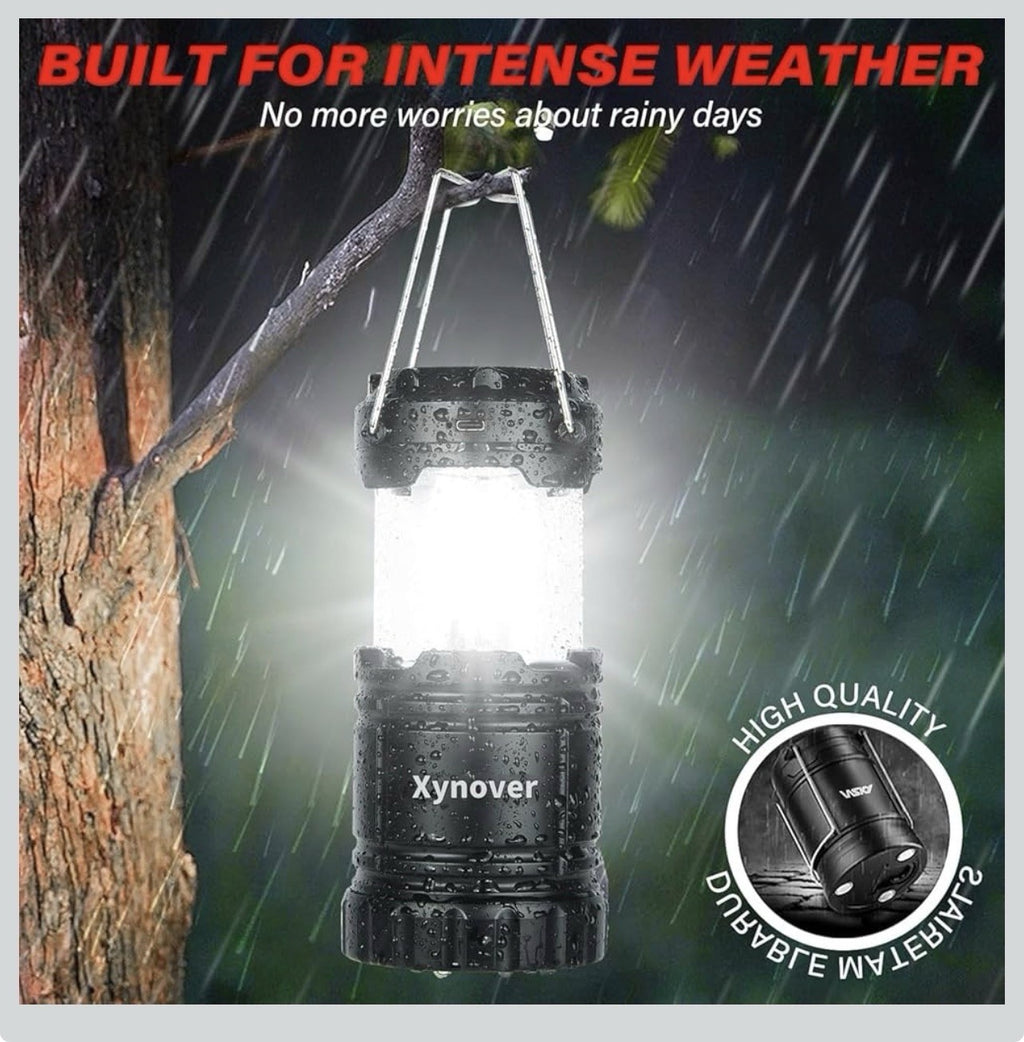 Paquete de 4 faroles solares para campamento, luces LED recargables5