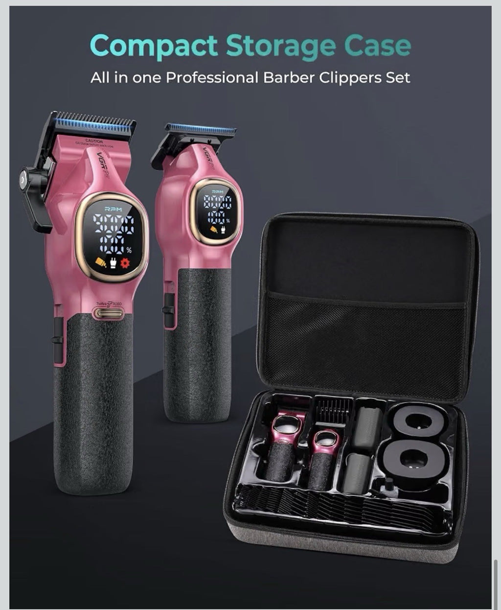 VGRPRO Professional Hair Clippers for Men, Cordless Clipper and6