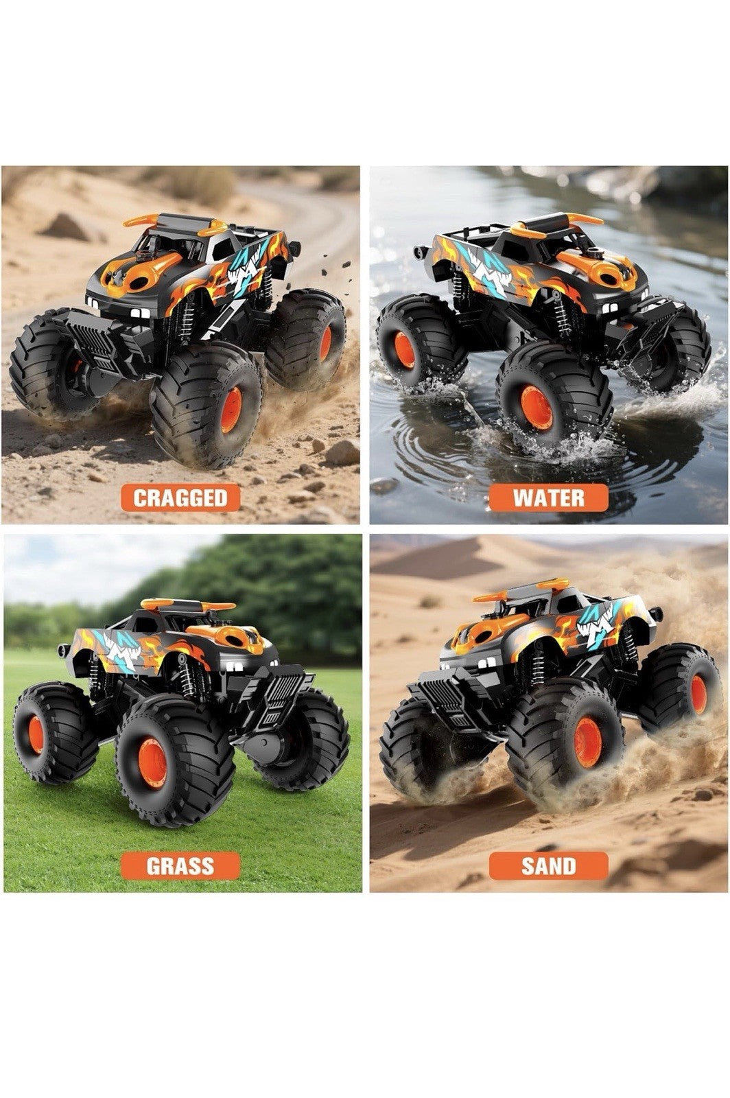 Remote Control Car Monster Truck Toys,4WD Waterproof Off-Road RC Cars for All...3