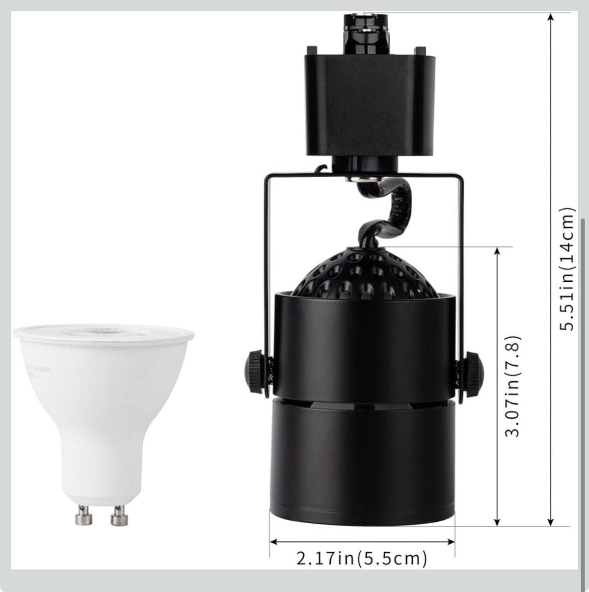 mirrea Bulb Replaceable LED Track Lighting Heads for Black H Type Rail Cylind...5
