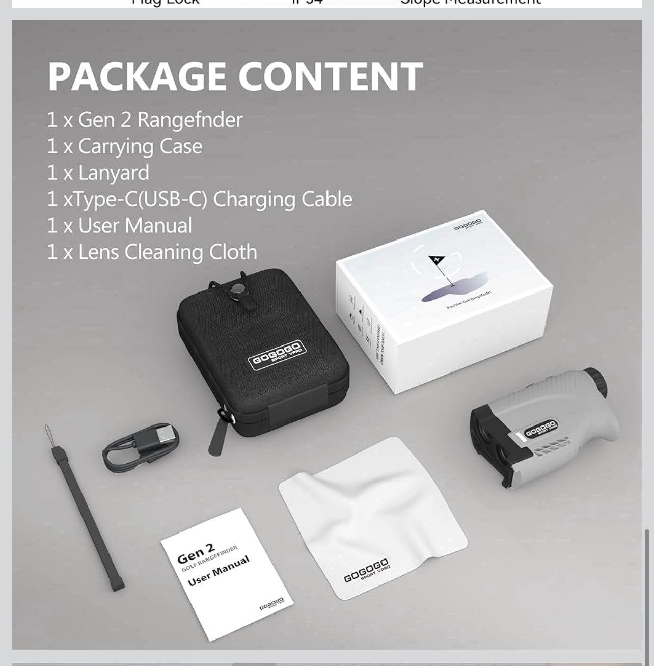 Gogogo Sport Vpro Gen 2 Golf Laser Rangefinder, 1200/2500Y Ranging, Ultra-Clea 6