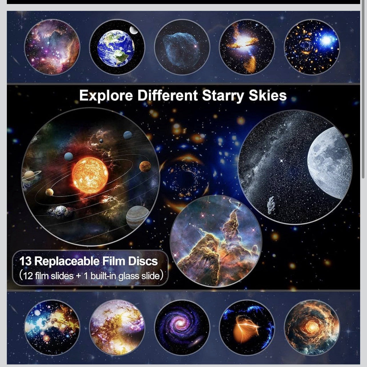 Proyector Galaxy Pro para dormitorio, proyector de estrellas planetario 13 en 12