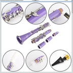 Clarinet (Bb) w/10reeds, Stand, Hard Case, Care Kit  - Purple w/Silver Keys1