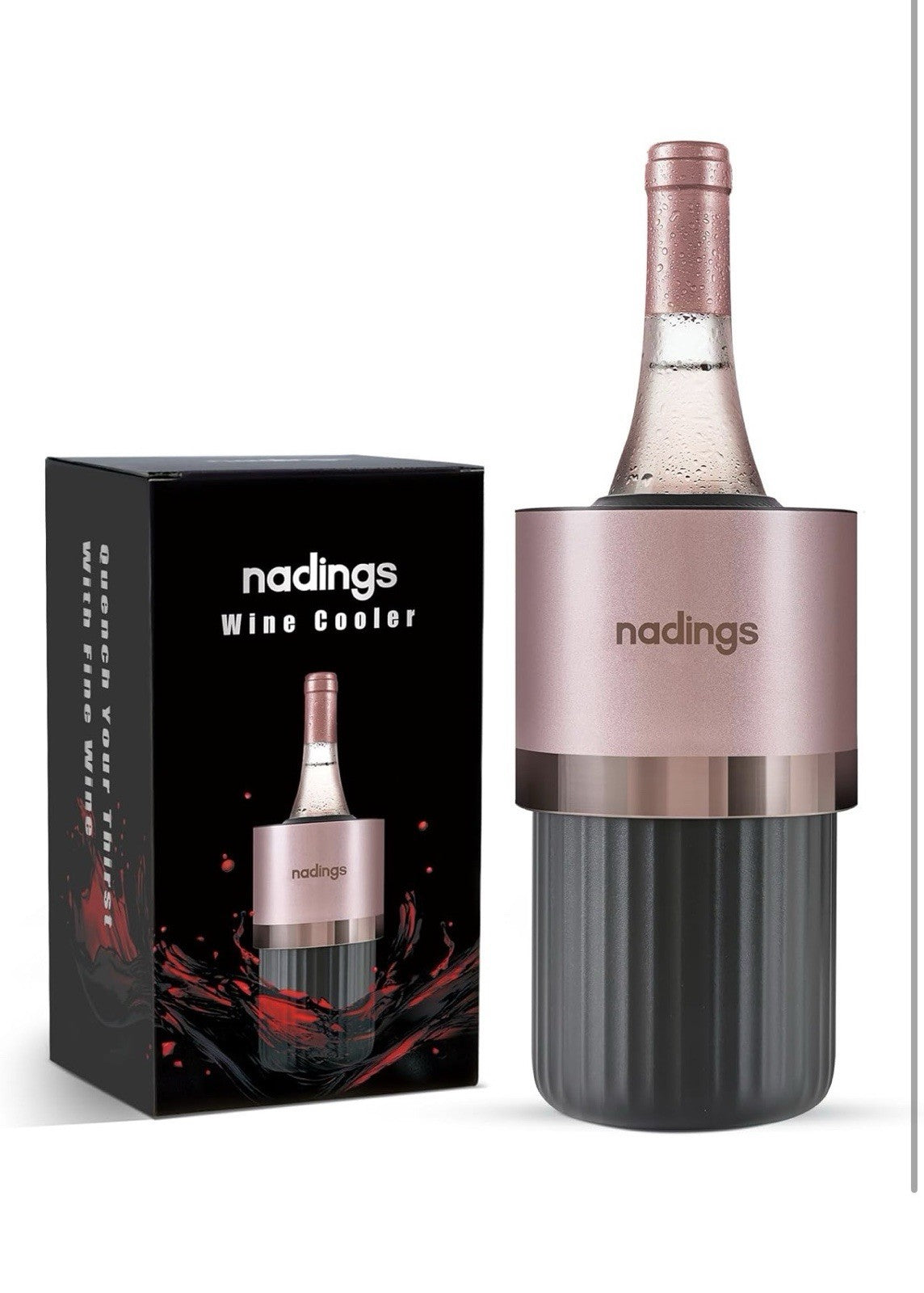 Enfriador de vino para botellas de 25.4 fl oz, portátil y sin hielo, mantiene0