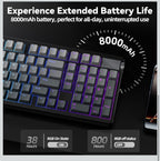 LEOBOG A98 Wireless Gaming Creamy Mechanical Keyboard with Number Pad Knob 96%7