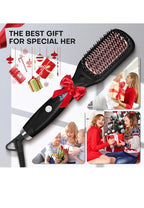 Cepillo alisador de pelo, alisador de pelo para mujer, peine de cerámica iónico9