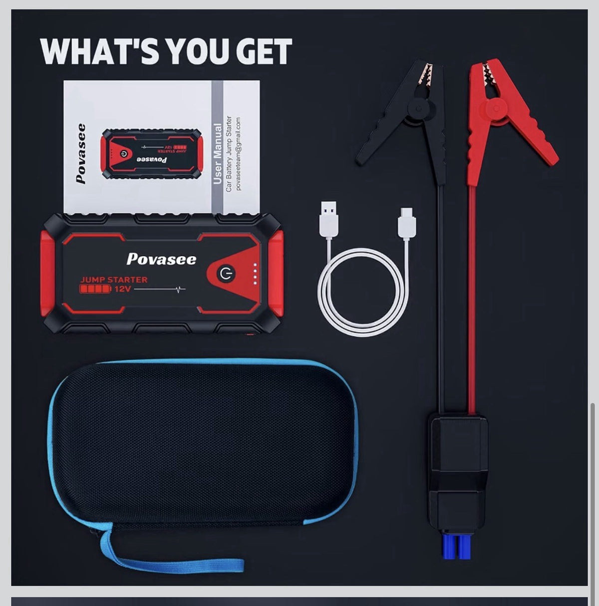 Povasee Jump Starter 5000A Car Jumper Starter, Model A30 12V Jump Box for Car5