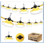 LED Construction String Light 100FT, 130W 16000Lm 100FT 2Prong, White 0